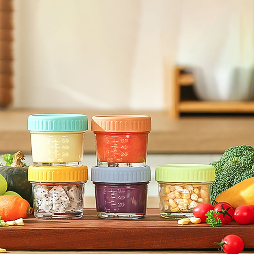 Baby Food Glass Containers - 6 قطعة جرة ميسون الزجاج جرة