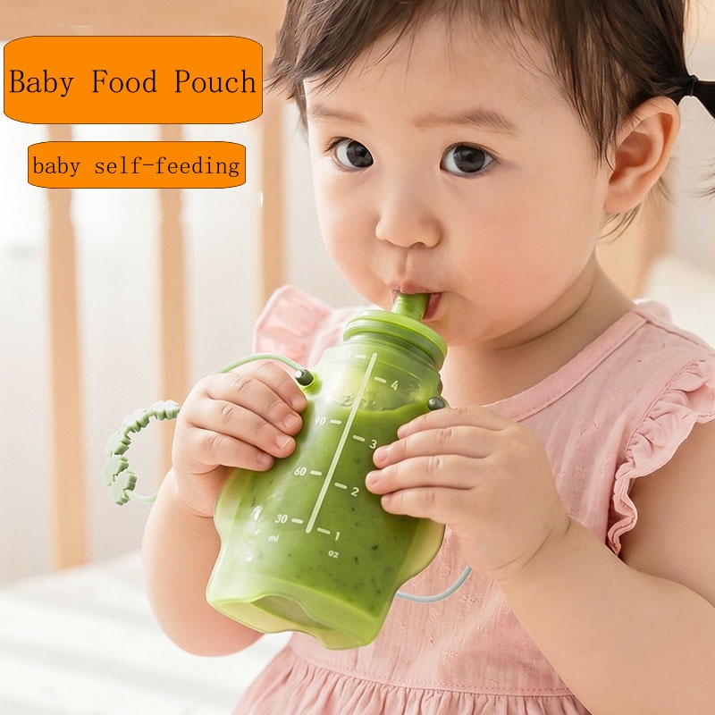 Baby Food Reusable Pouches - كيس طعام من السيليكون الخالي من