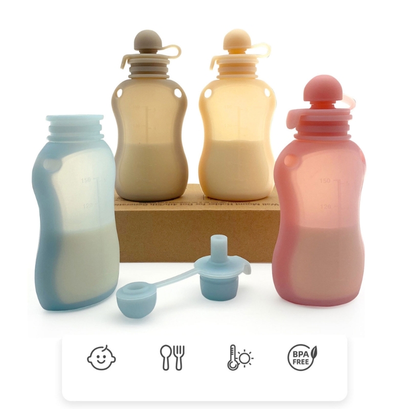 Baby Food Reusable Pouches - حقيبة طعام للأطفال ، خالية من