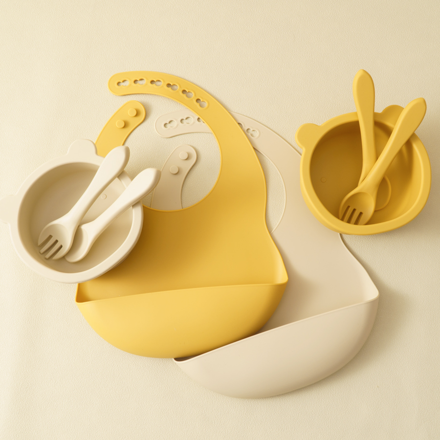 Baby Food Kit - أدوات مائدة من السيليكون للأطفال ،