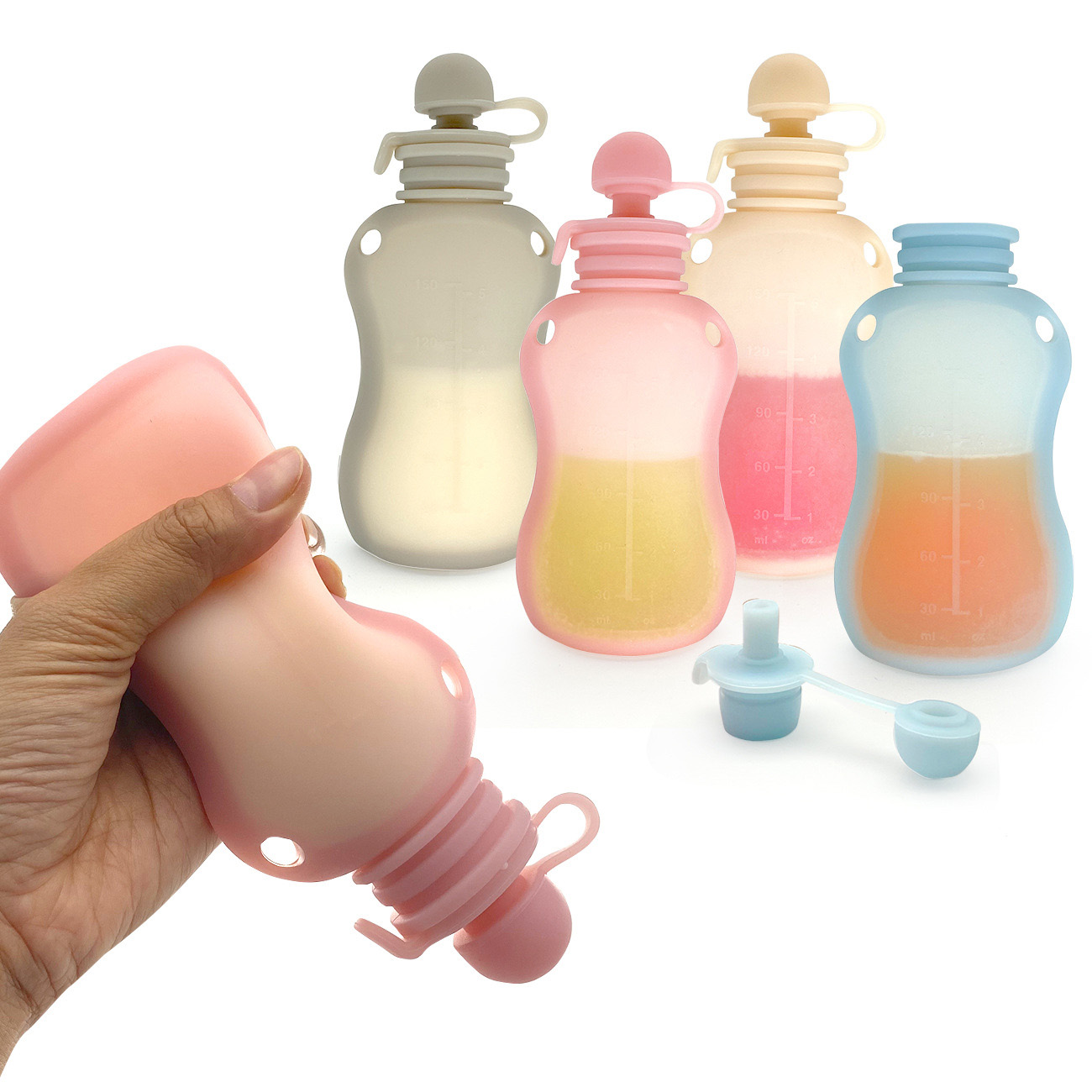 150 مللي حقيبة تخزين الحليب مر - مراجعة Baby Food Reusable Pouches وسعره