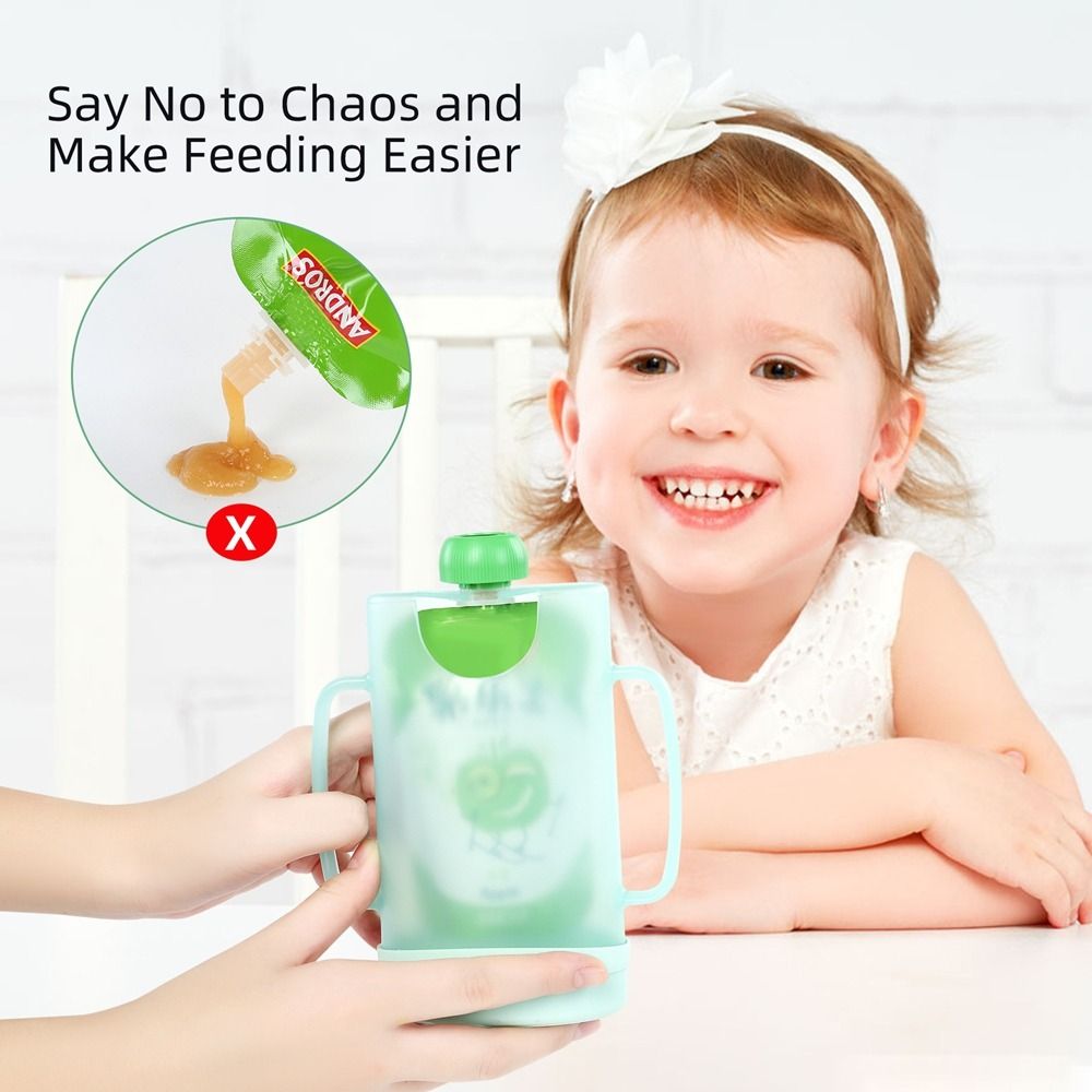 حامل أكياس ضغط بلاستيكي محمول  - مراجعة Baby Food Reusable Pouches وسعره