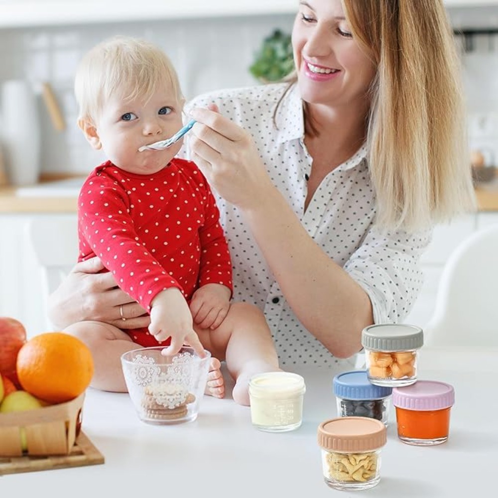 6 قطعة جرة ميسون الزجاج جرة طع - مراجعة Baby Food Glass Containers وسعره