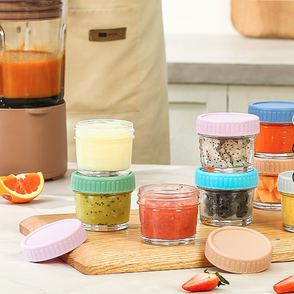 6 قطعة جرة ميسون الزجاج جرة أغ - مراجعة Baby Food Glass Containers وسعره