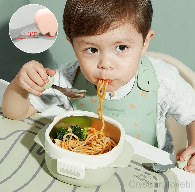 1setElephant قصيرة شوكة قاعدة  - مراجعة Baby Food Japan وسعره