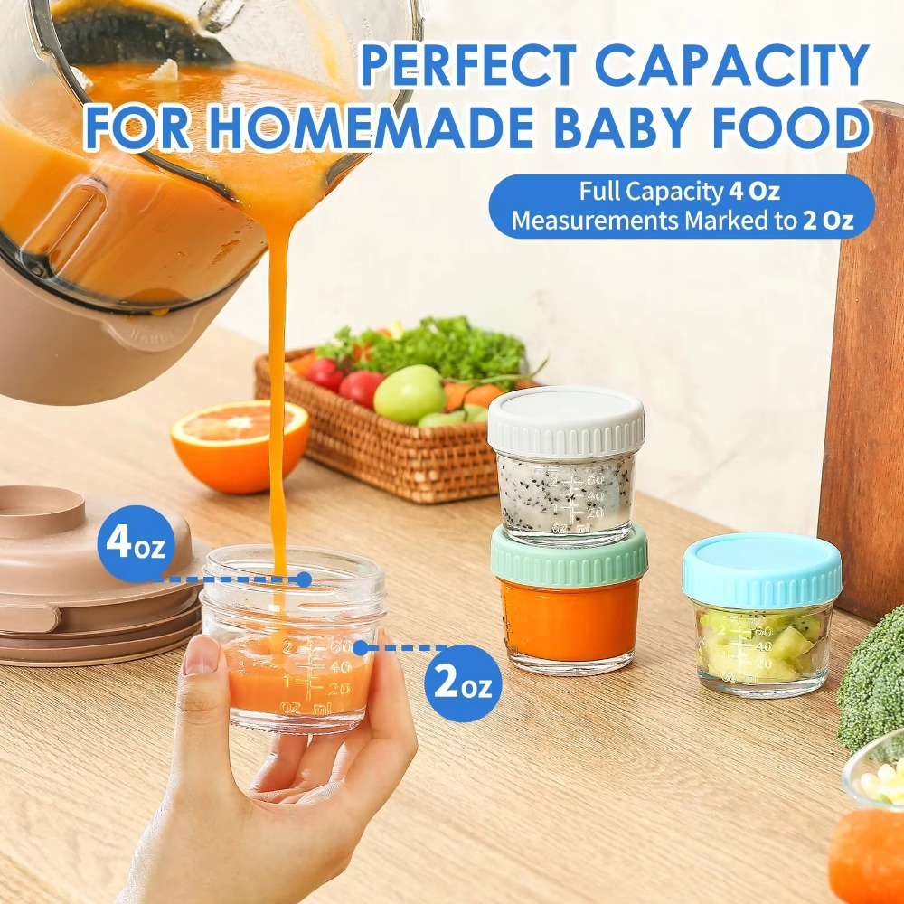 6 قطع من أوعية زجاجية متعددة ا - مراجعة Baby Food Glass Containers وسعره