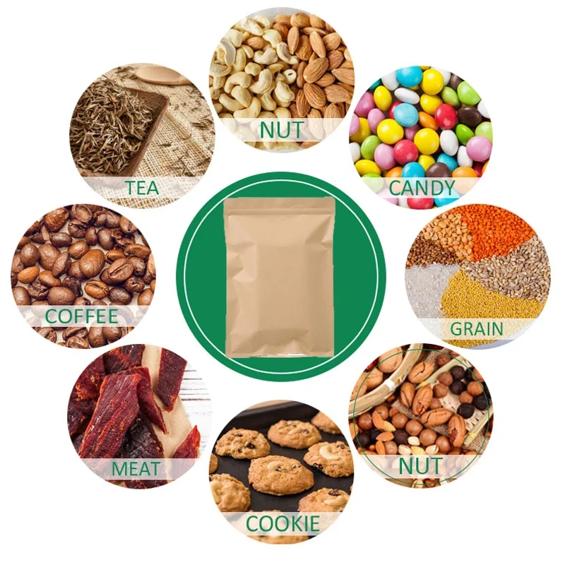 100 قطعة من أكياس الورق البني  - مراجعة Food Pouch Reusable وسعره