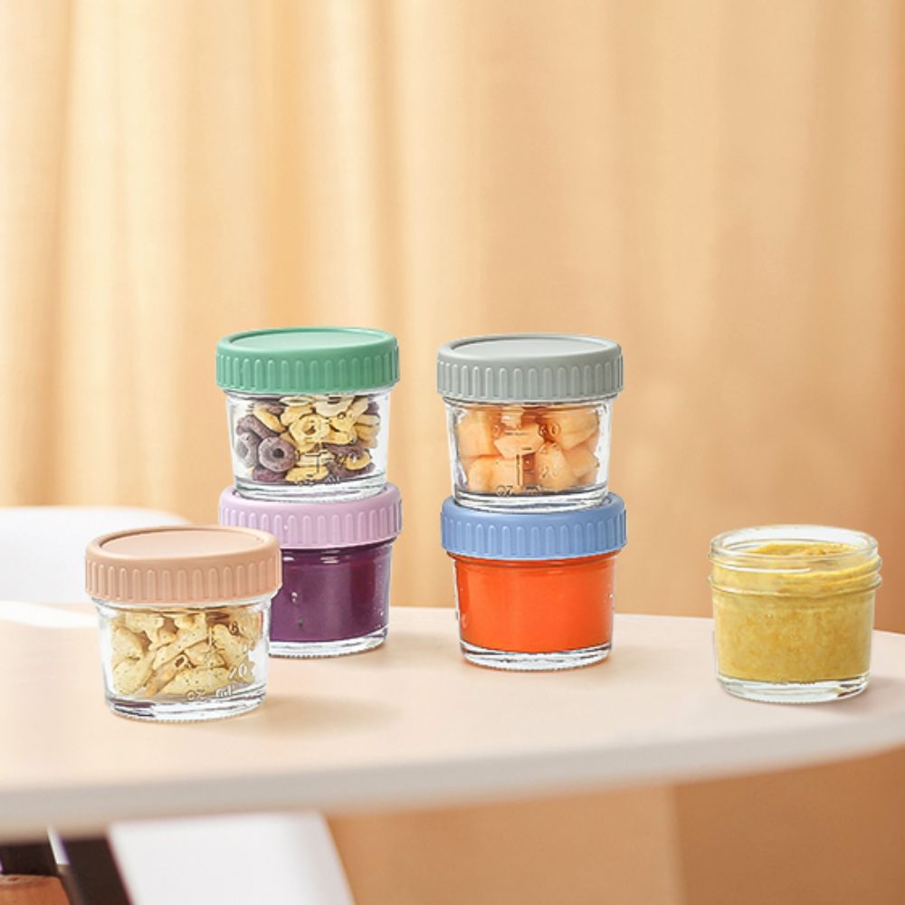 6 قطع من أوعية زجاجية متعددة ا - مراجعة Baby Food Glass Containers وسعره